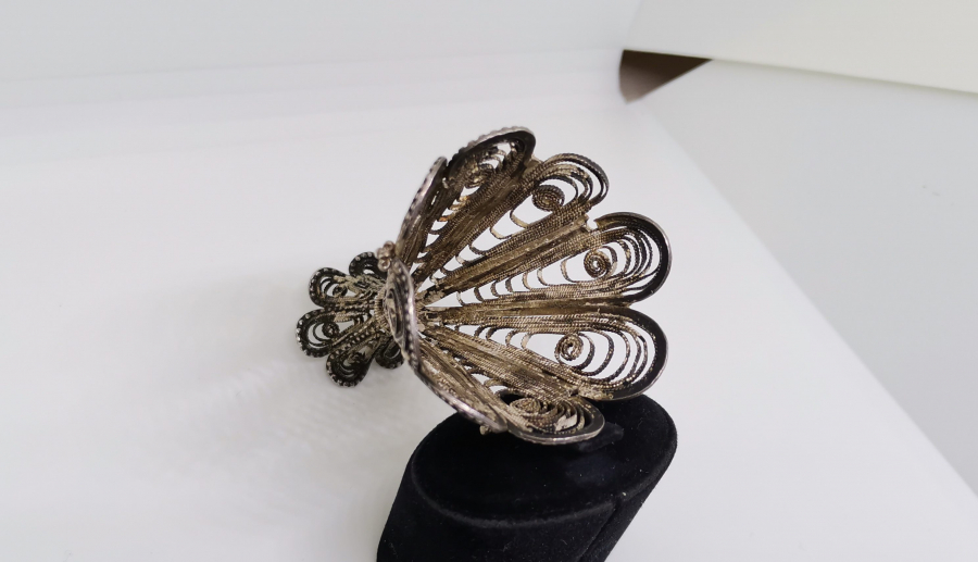 OSMANLI DÖNEMİ TELKARİ İŞÇİLİKLİ GÜMÜŞ FİNCAN ZARFI