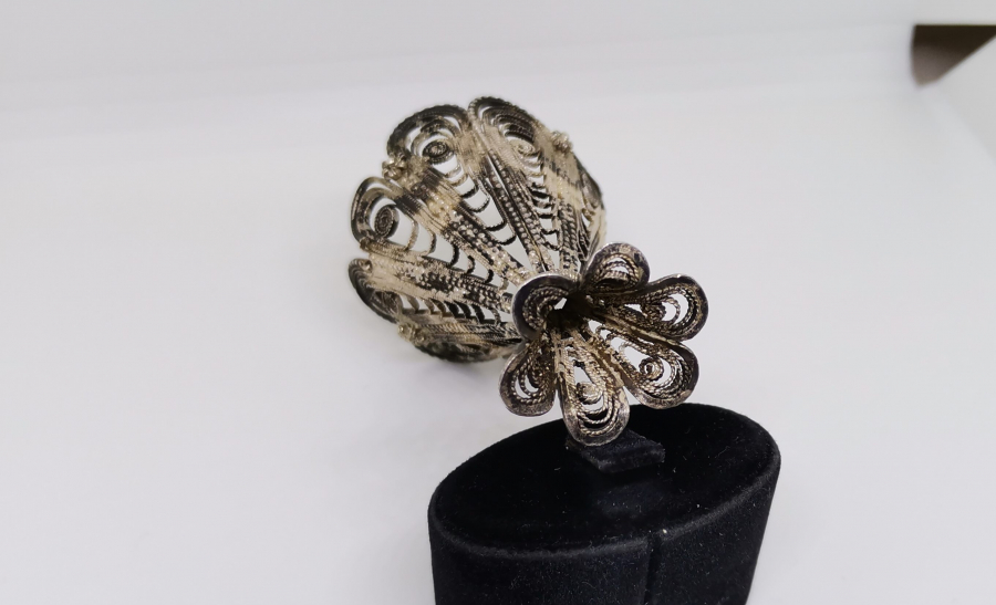 OSMANLI DÖNEMİ TELKARİ İŞÇİLİKLİ GÜMÜŞ FİNCAN ZARFI