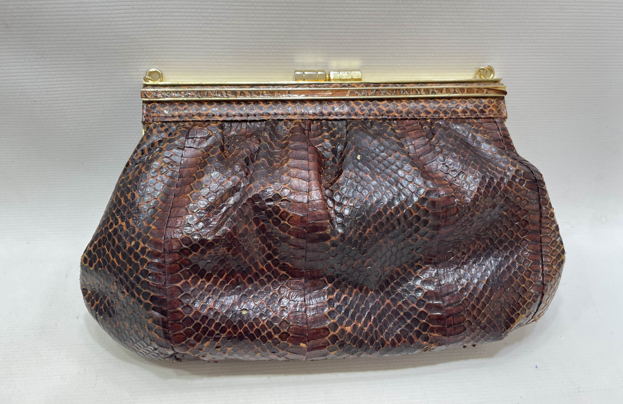 YILAN DERİSİ ANTİKA GECE ÇANTASI