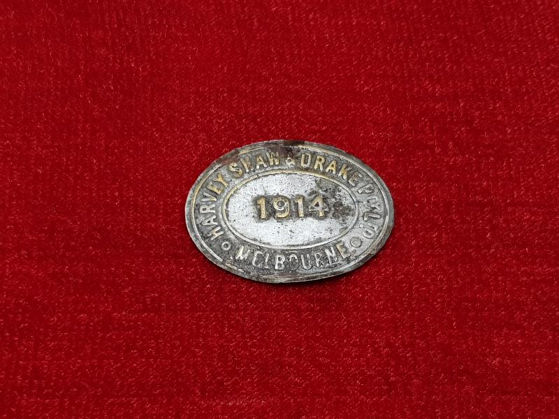 1. DÜNYA SAVAŞI 1914 TARİHLİ ANZAK ASKER SİPER LAMBASI ETİKETİ