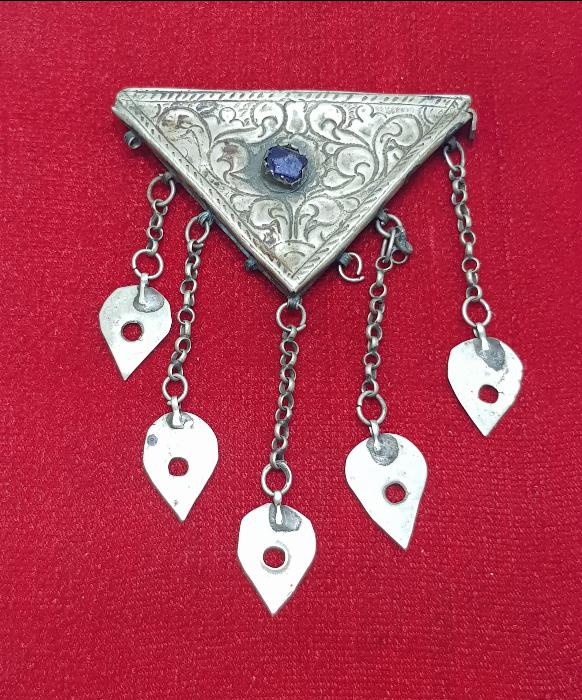 OSMANLI DÖNEMİ GÜMÜŞ ÜÇGEN HAMAYIL 