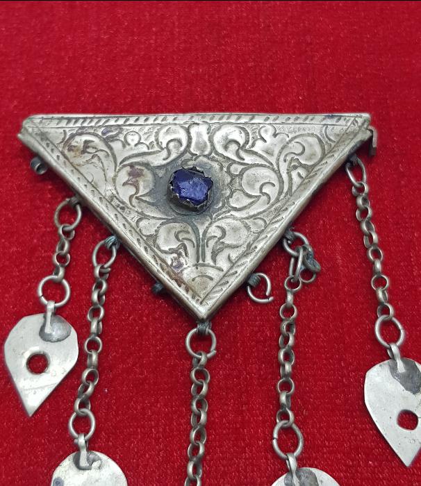 OSMANLI DÖNEMİ GÜMÜŞ ÜÇGEN HAMAYIL 