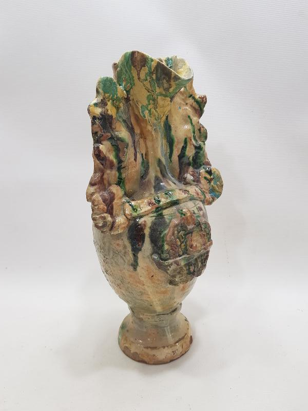 URGANLI YADİGARI YAZILI ÇOK NADİR SIRLI SERAMİK TESTİ