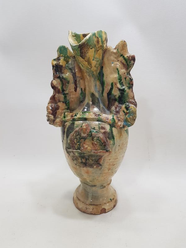 URGANLI YADİGARI YAZILI ÇOK NADİR SIRLI SERAMİK TESTİ