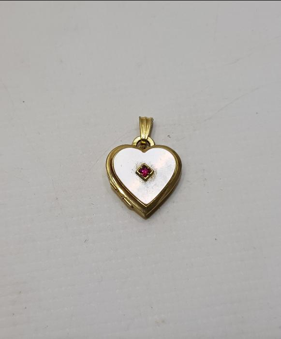 YAKUT TAŞLI KALP FORMLU ANTİKA RESİMLİK