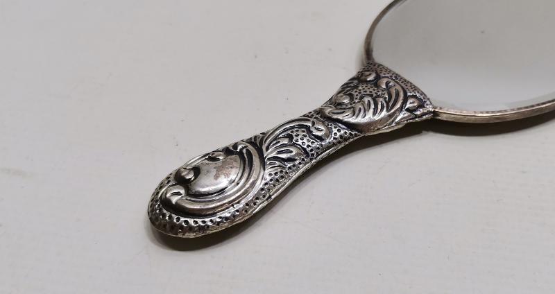 ANTİKA GÜMÜŞ EL AYNASI