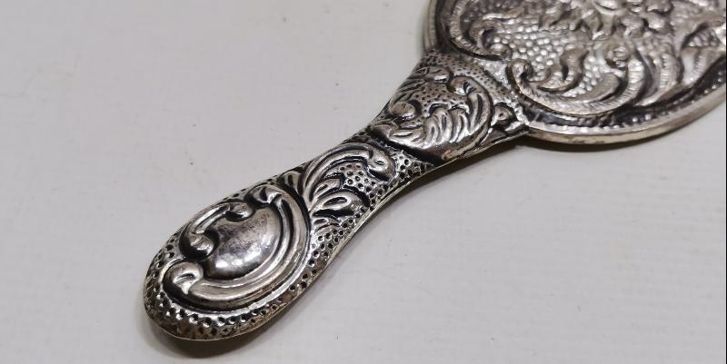 ANTİKA GÜMÜŞ EL AYNASI