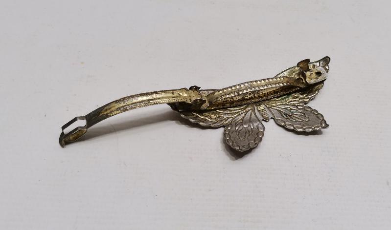 MİNELİ KELEBEK FORMLU ANTİKA SAÇ TOKASI