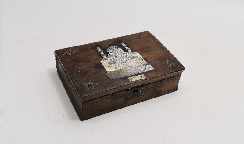 OSMANLI DÖNEMİ 1319 TARİHLİ AYASOFYA CAMİ GÖRSELLİ AHŞAP TÜTÜN TABAKASI