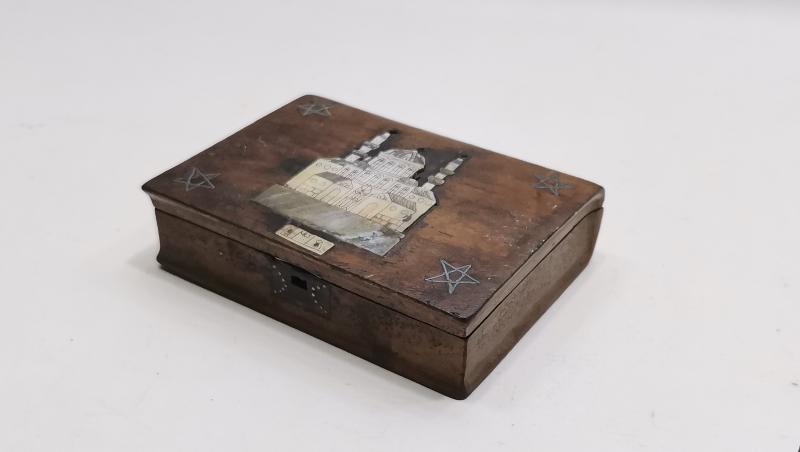 OSMANLI DÖNEMİ 1319 TARİHLİ AYASOFYA CAMİ GÖRSELLİ AHŞAP TÜTÜN TABAKASI