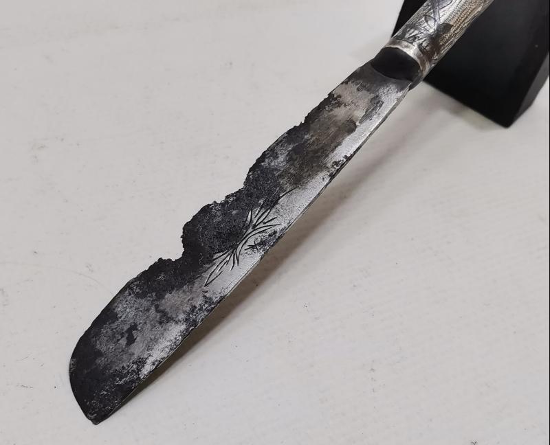 OSMANLI DÖNEMİ 1320 TARİHLİ VE GÜMÜŞ SAPLI HATTAT BIÇAĞI