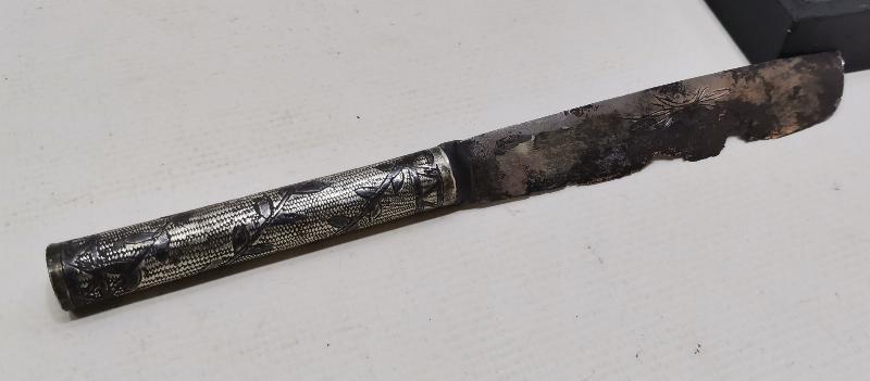 OSMANLI DÖNEMİ 1320 TARİHLİ VE GÜMÜŞ SAPLI HATTAT BIÇAĞI