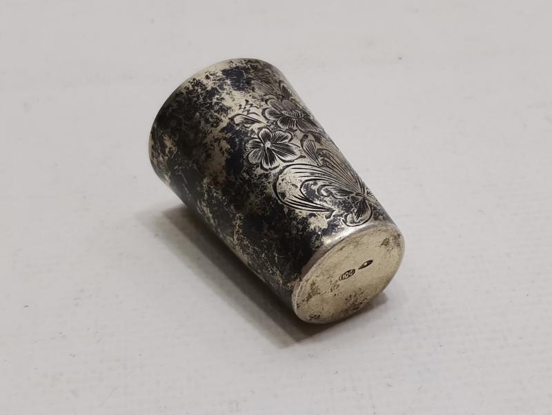 OSMANLI DÖNEMİ RUM İŞİ KALEM İŞÇİLİKLİ GÜMÜŞ BARDAK