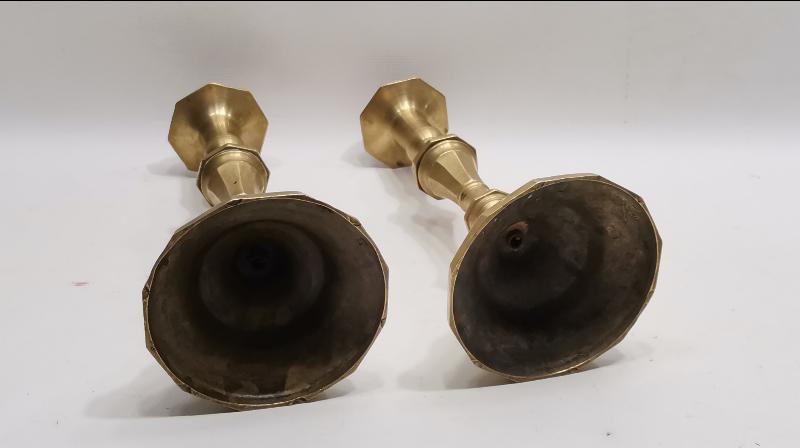 OSMANLICA SÜLEYMANİYE DAMGALI BİR ÇİFT PİRİNÇ ŞAMDAN