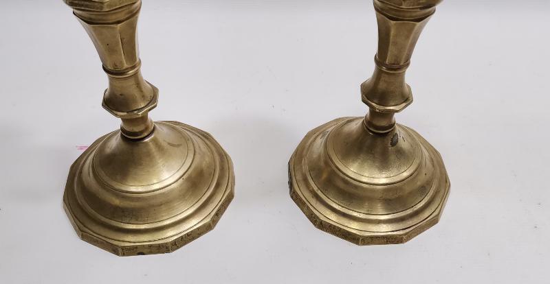 OSMANLICA SÜLEYMANİYE DAMGALI BİR ÇİFT PİRİNÇ ŞAMDAN