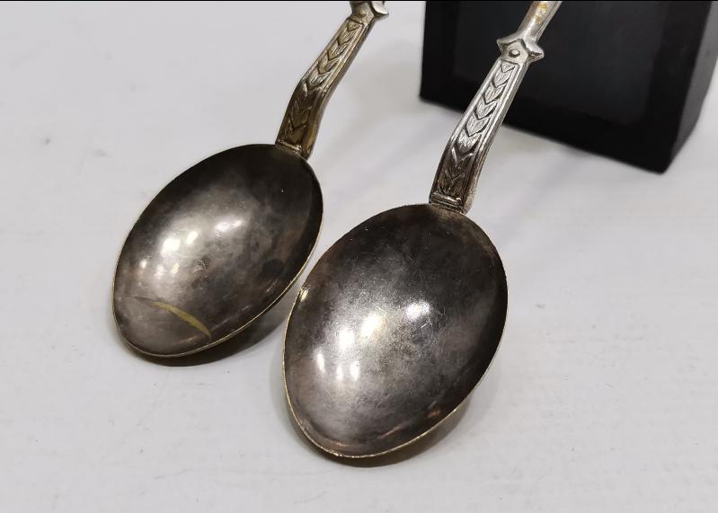 ÜRGÜP PERİBACALARI TEMALI MİNELİ BİR ÇİFT ÇAY KAŞIĞI