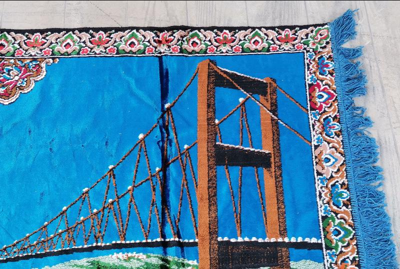 İSTANBUL BOĞAZ KÖPRÜSÜ VE AYASOFYA CAMİİ TEMALI KADİFE DUVAR HALISI