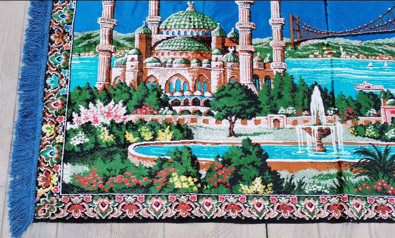 İSTANBUL BOĞAZ KÖPRÜSÜ VE AYASOFYA CAMİİ TEMALI KADİFE DUVAR HALISI