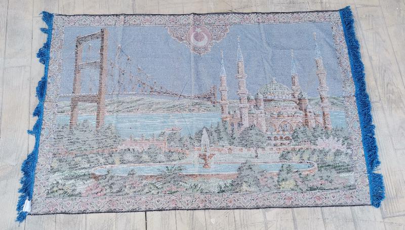 İSTANBUL BOĞAZ KÖPRÜSÜ VE AYASOFYA CAMİİ TEMALI KADİFE DUVAR HALISI