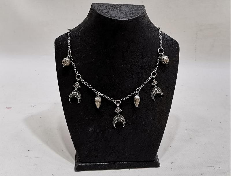 OSMANLI DÖNEMİ ÇERKES İŞİ GÜMÜŞ GERDANLIK 