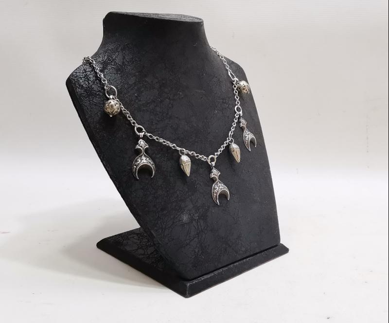 OSMANLI DÖNEMİ ÇERKES İŞİ GÜMÜŞ GERDANLIK 