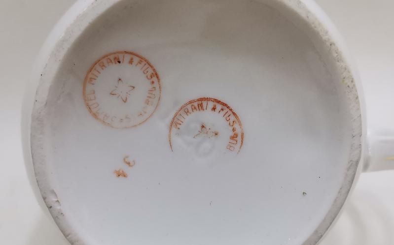 OSMANLI DÖNEMİ SAMUEL MITRANI FILS STAMBUL DAMGALI PORSELEN SÜTLÜK