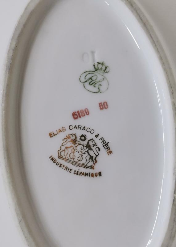 OSMANLI DÖNEMİ ÜNLÜ TÜCCAR ELIAS CARACO DAMGALI PORSELEN KAYIK TABAK