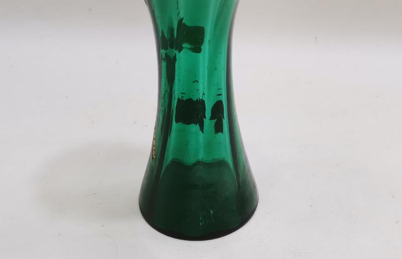 OSMANLI DÖNEMİ YEŞİL RENKLİ KOPARMA CAM VAZO