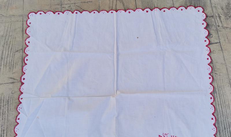 OSMANLICA İNİSİYALLİ SEHPA ÖRTÜSÜ