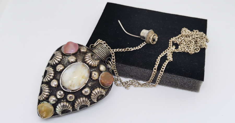 AKİK TAŞLI ANTİKA GÜMÜŞ KAPLAMA KOKULUK