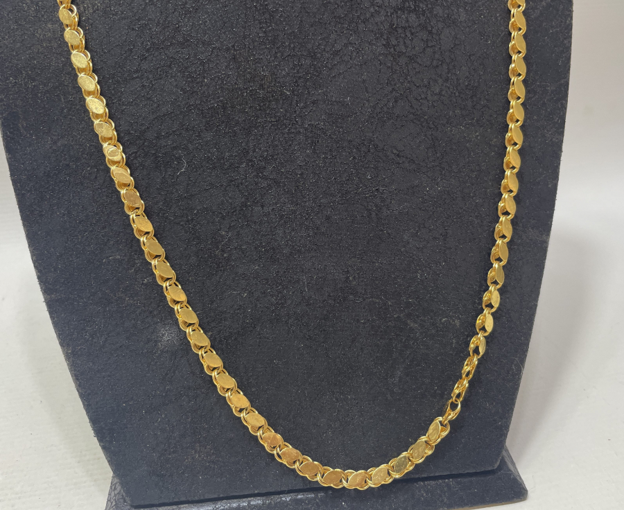 ALTIN KAPLAMA BAKLALI ZİNCİR KOLYE