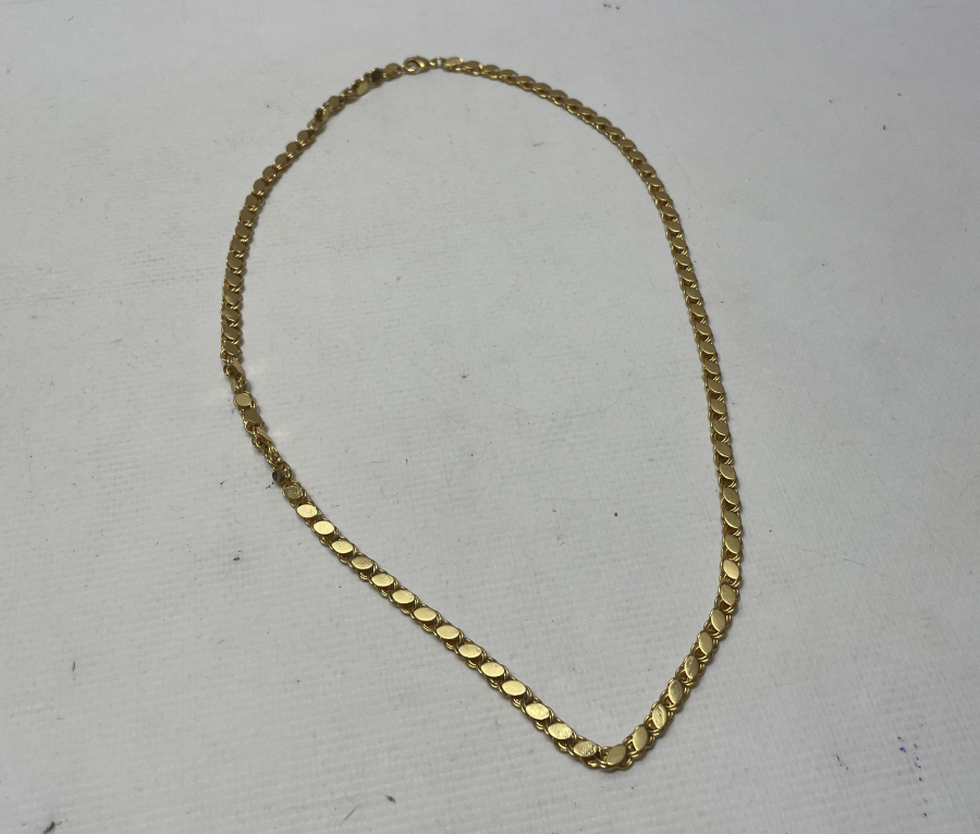 ALTIN KAPLAMA BAKLALI ZİNCİR KOLYE