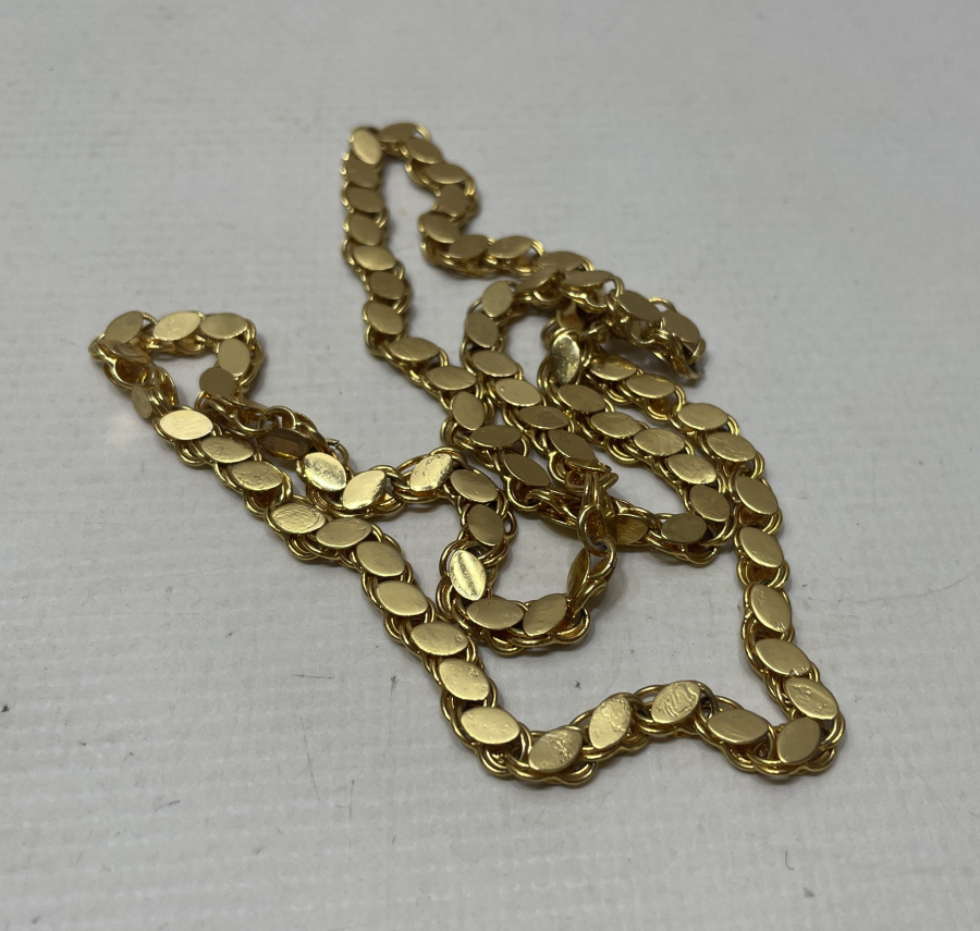 ALTIN KAPLAMA BAKLALI ZİNCİR KOLYE