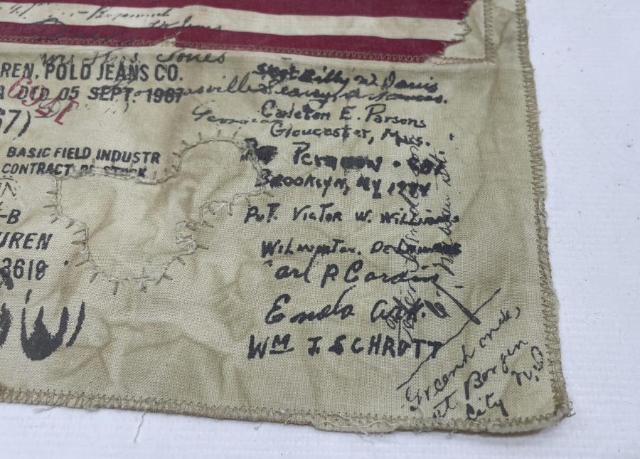 ANTİKA AMERİKAN BAYRAKLI KUMAŞ PARÇASI