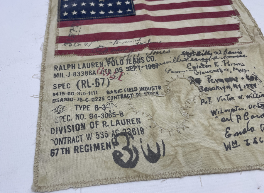 ANTİKA AMERİKAN BAYRAKLI KUMAŞ PARÇASI