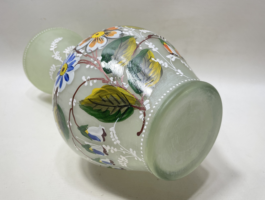 EL BOYAMA ÜZERİ MİNELİ ANTİKA VAZO