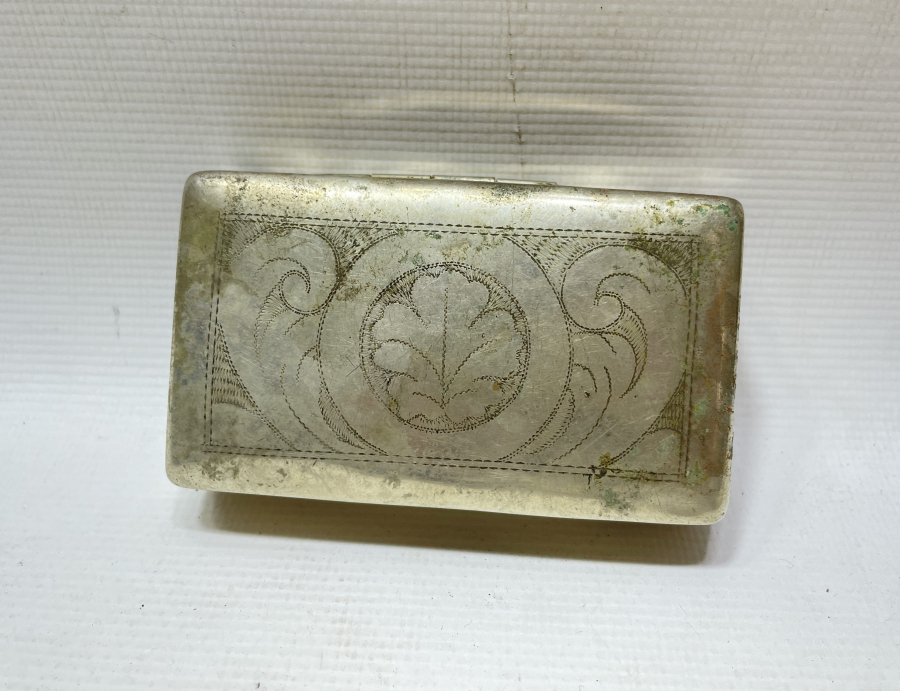 İÇİ OSMANLICA YAZILI KALEM İŞÇİLİKLİ OSMANLI DÖNEMİ TÜTÜN TABAKASI