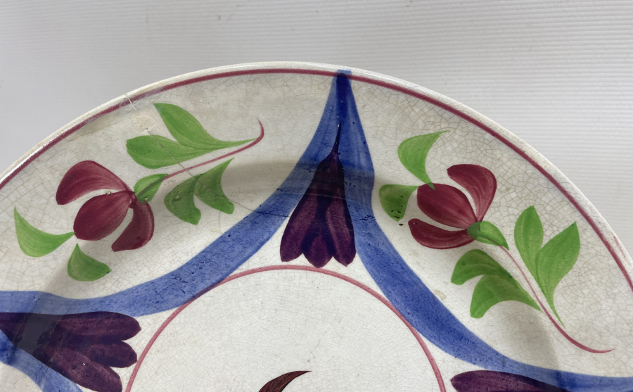 OSMANLI DÖNEMİ EL BOYAMA NADİR FORMDA AY YILDIZLI TABAK