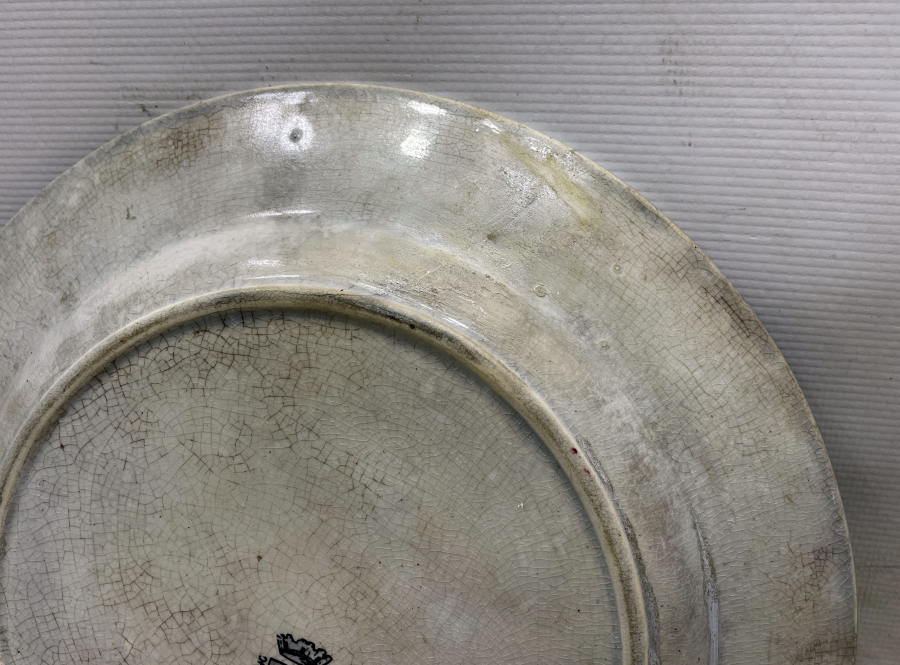 OSMANLI DÖNEMİ EL BOYAMA NADİR FORMDA AY YILDIZLI TABAK