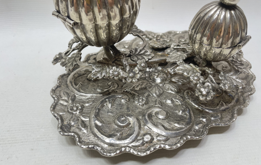 OSMANLI DÖNEMİ GÜMÜŞ KAPLAMA ÇİFTE BUHURDAN