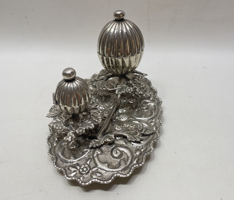 OSMANLI DÖNEMİ GÜMÜŞ KAPLAMA ÇİFTE BUHURDAN