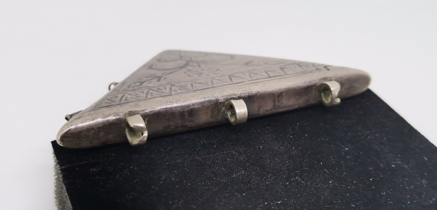 OSMANLI DÖNEMİ ÜZERİ SAVATLI BÜYÜK BOY GÜMÜŞ ASKER HAMAYILI