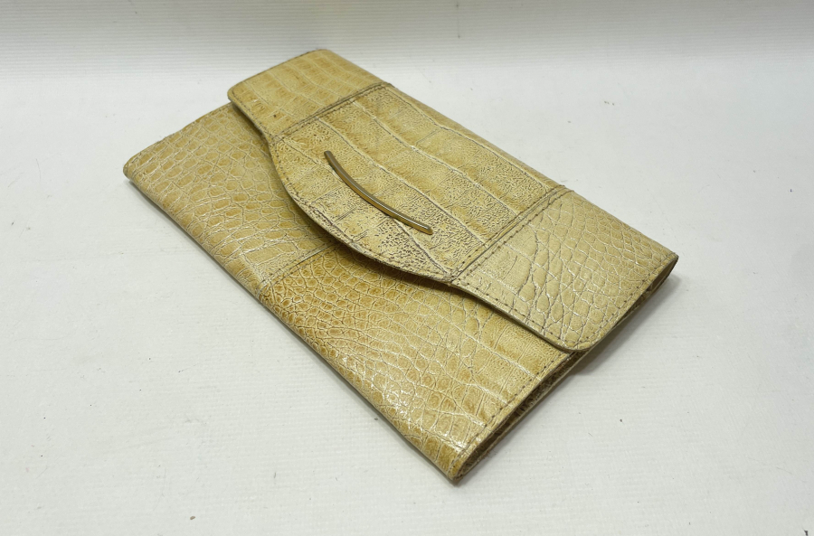 TİMSAH DERİSİNDEN MAMUL ANTİKA CÜZDAN