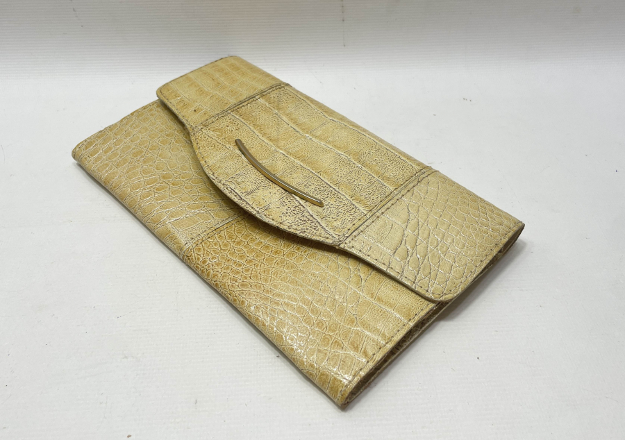 TİMSAH DERİSİNDEN MAMUL ANTİKA CÜZDAN