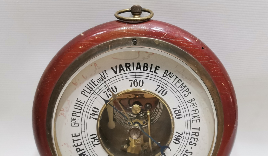 ÜZERİ OSMANLICA YAZILI OSMANLI DÖNEMİ NADİR FORM BAROMETRE