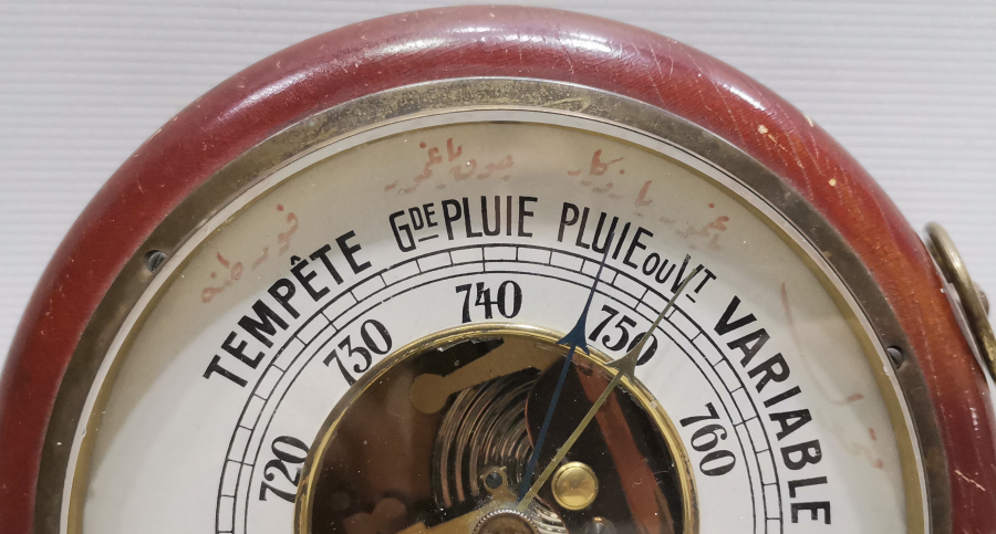 ÜZERİ OSMANLICA YAZILI OSMANLI DÖNEMİ NADİR FORM BAROMETRE