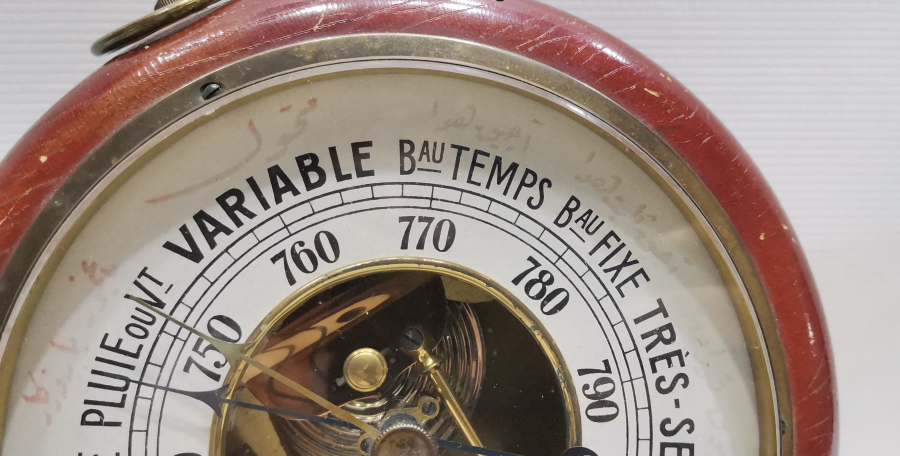 ÜZERİ OSMANLICA YAZILI OSMANLI DÖNEMİ NADİR FORM BAROMETRE