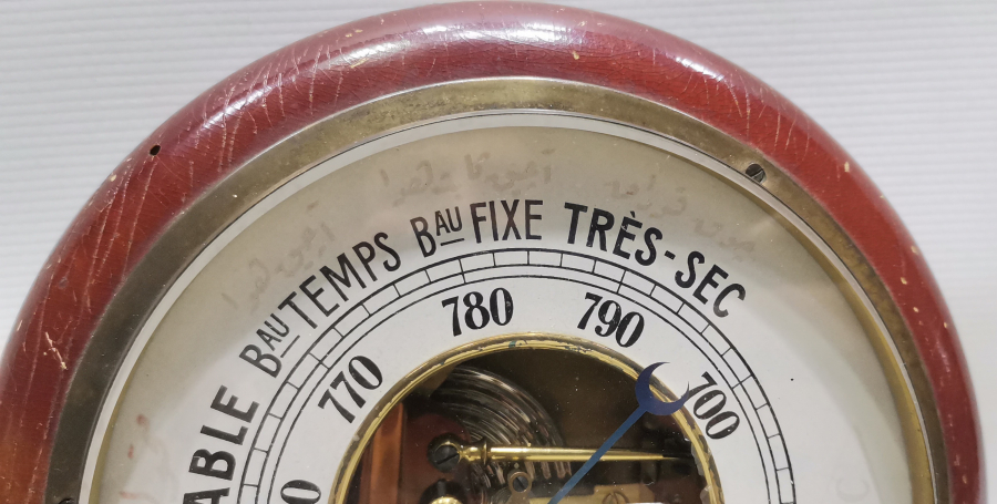 ÜZERİ OSMANLICA YAZILI OSMANLI DÖNEMİ NADİR FORM BAROMETRE