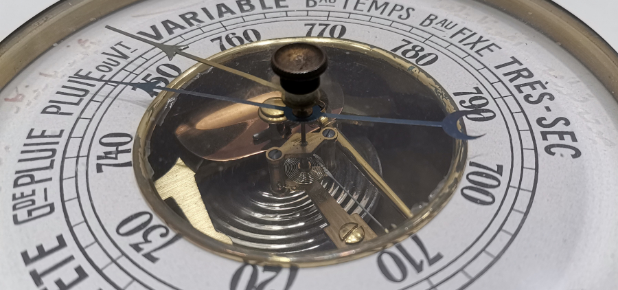 ÜZERİ OSMANLICA YAZILI OSMANLI DÖNEMİ NADİR FORM BAROMETRE