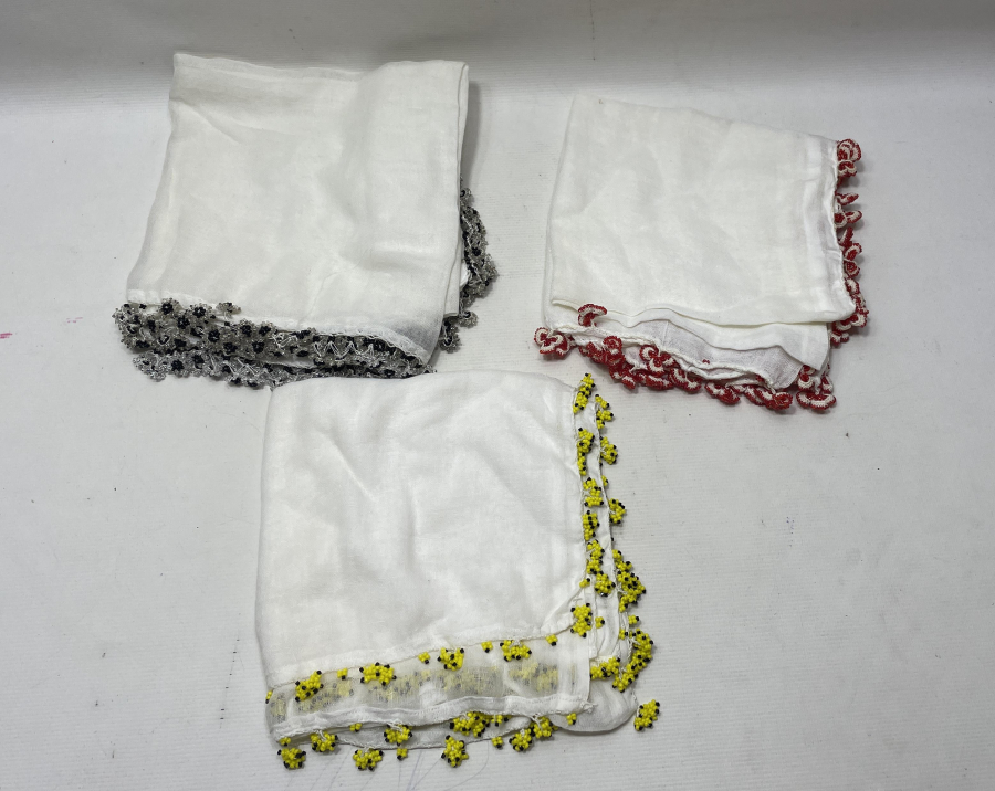 3 ADET ANTİKA BONCUKLU YAZMA LOTU